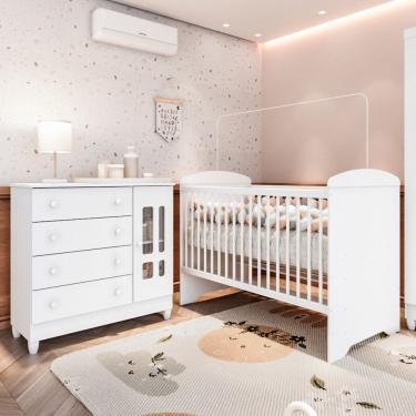 Imagem de Quarto de Bebê Completo 100% MDF Eloá Branco