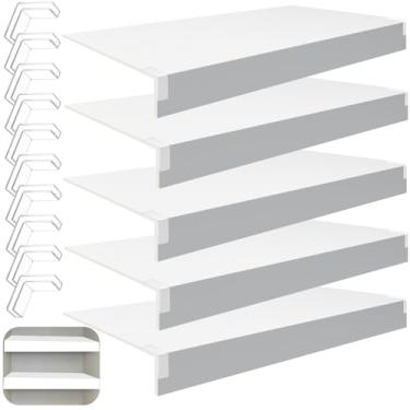 Imagem de 5 capas de rack de arame, 81 x 40 x 4 cm, capa de prateleira de arame de PVC para despensa, forros de prateleira removíveis para decoração de armário (não madeira) para prateleiras de cozinha