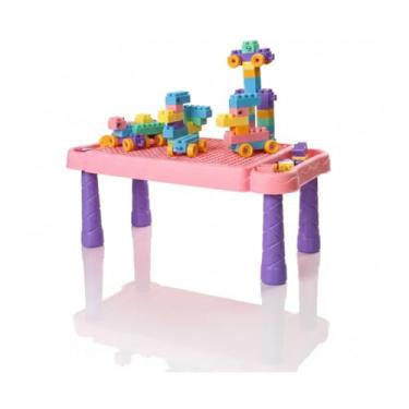 Imagem de Mesinha Infantil com Blocos de Montar Educativo (Rosa)