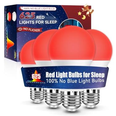 Imagem de Neporal Lâmpadas De Luz Vermelha De 625 Nm Para Dormir, Lâmpadas Bloqueadoras De Luz Azul 100% Para Promover Melatonina, Lâmpada Noturna Vermelha Fraca Led A19 De 9 W Equivalente A 60 W Para Quarto