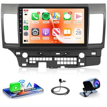 Imagem de Rádio estéreo 4Core 2G + 64G 10,1 polegadas para Mitsubishi Lancer 2008 2009 2010 2011-2017, Rimoody Android Carplay Android Auto Mirror Link EQ Touch Screen Navegação GPS WiFi BT FM Câmera de backup