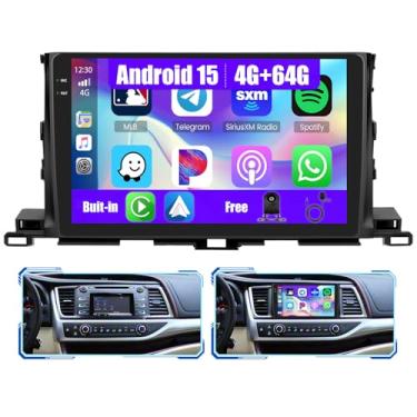 Imagem de Inefala [4 + 64 GB] Rádio automotivo Android 15 para Toyota Highlander 2014-2019 com carplay sem fio/Android Auto, tela sensível ao toque HD de 10 polegadas com GPS WiFi, Bluetooth, FM/RDS EQ SWC