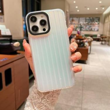 Imagem de Capa de celular elegante com listras 3D para iPhone 16, 14, 13, 12, 11, 15 Pro Max, 16Pro, 14, 15Plus e 16Plus, capa traseira rígida com listras 3D, B, preta, para iPhone 13