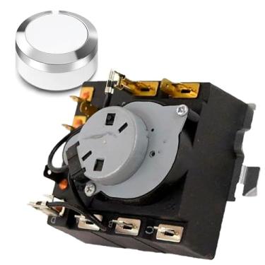 Imagem de Fornecedor com sede nos EUA – Original OEM WE04X24551 Temporizador de substituição para secadora TMD1GM29 e WE01X24552 WE01X24552 Kit de botão de controle – Compatível com secadores Hotpoint GE