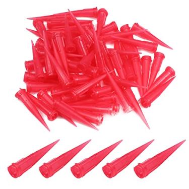 Imagem de Auniwaig 100 peças de ponta de pino cônico de plástico calibre 25 TT ponta de dosagem adesiva 0,25 mm ID ponta de fluxo suave pontas de agulha dispensadoras peças acessórios para dosagem de cola epóxi