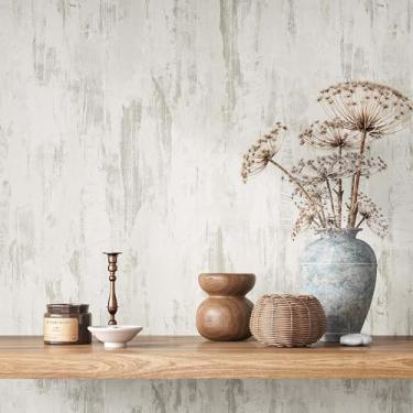Imagem de VEELIKE Papel de parede de concreto bege com gesso texturizado, papel de parede de cal para quarto, sala de estar, 61 x 38 cm, autoadesivo, à prova d'água, papel de contato concreto para bancadas