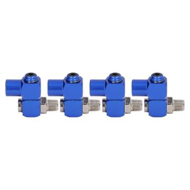 Imagem de Estink 4 Peças Conector de Mangueira de Ar Giratório NPT 1/4in, Adaptador Pneumático Rotativo 360° Em Alumínio Anodizado, para Lixadeiras, Esmerilhadeiras e Furadeiras