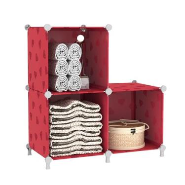 Imagem de UNKU Estante aberta, organizador de armazenamento de 3 cubos, prateleira de exibição de 30 cm para CDs de livros, estante de livros DIY, prateleira de armazenamento ajustável para escritório em casa