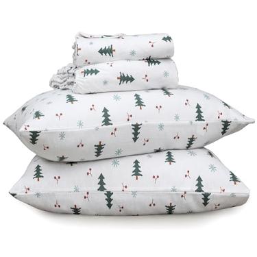 Imagem de Conjunto de lençóis de flanela Ruvanti com design floral, Floral Spirit, Queen