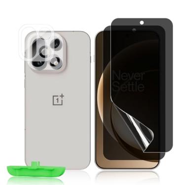 Imagem de MiKoyi Protetor de tela de privacidade para One Plus 15, película protetora de TPU flexível [pacote com 2 + 2] protetor de lente de câmera [cobertura total 3D] [anti-espião] [resistente a arranhões
