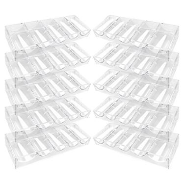 Imagem de YH Poker Lote de 10 prateleiras de fichas de pôquer transparentes de grau de cassino