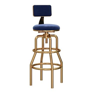 Imagem de Conjunto de 1 banco de bar ajustável, banquetas giratórias com apoio para os pés, bancos de balcão com encosto, carrega até 136 kg