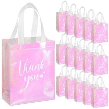 Imagem de SilTriangle 50 peças de sacos de presente de agradecimento com alças a granel sacos não tecidos reutilizáveis bolsas de presente de lembrança de dama de honra bolsas de presente para compras de