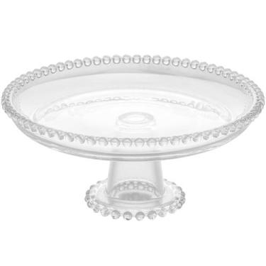 Imagem de Boleira de Cristal Wolff Pearl 20x9cm Prato Redondo com Pedestal Peque