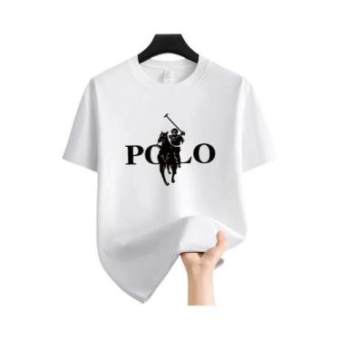 Imagem de Camiseta Casual De Verão Masculina, Manga Solta, Versátil, Gola Redond