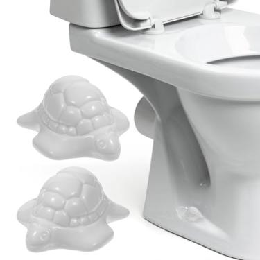 Imagem de Pacote com 2 tampas de parafuso de vaso sanitário de cerâmica de tartaruga marinha - tampas decorativas para fundo de banheiros, decoração maximalista de banheiro, capas de parafuso de vaso sanitário