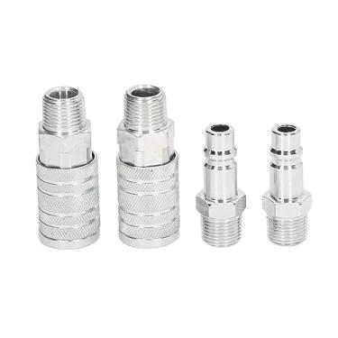 Imagem de Naroote Conjunto de Acoplador de Ar de Conexão Rápida, 4 Peças, 1/2 pol. NPT, Macho, Fêmea, Acessórios Pneumáticos de Alto Fluxo para Entusiastas de DIY