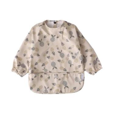 Imagem de Avental Infantil Impermeável De Manga Longa Com Bolso, Babador Complet