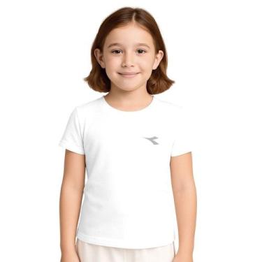 Imagem de Camiseta Diadora Small Logo Juvenil Menina - Branco 14, Branco, 14