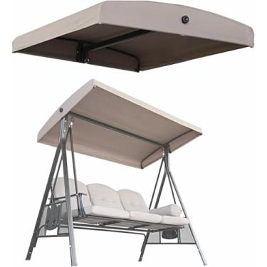 Imagem de Cobertura De Substituição De Dossel De Balanço, Dossel De Balanço De Varanda Externa De 2 3 Lugares, Cobertura Superior De Dossel De Substituição À Prova D'água Para Cadeira De Balanço De Jardim, Rede