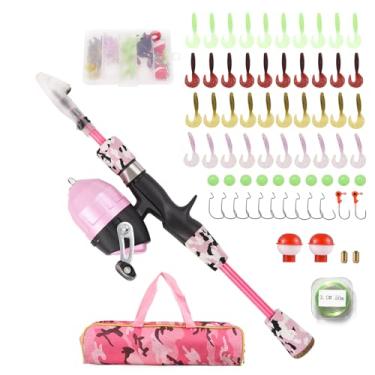 Imagem de Kit de combo pesca telescópica e reel com iscas linhas anzóis caixa tackle sacola armazenamento isca macia chumbinho anzol jig flutuador contas