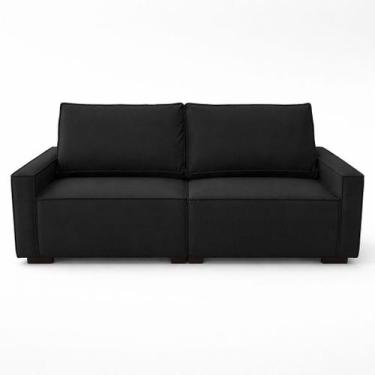 Imagem de Sofá 2 Metros Contemporâneo Sala Estar Luxo Moderno Suede - Black Hous