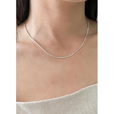 Imagem de Colar Corrente Veneziana Diamantada folheada a ródio branco - Deitos J