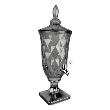 Imagem de Suqueira De Vidro Fumê Diamante 2 Litros Jarra Dispenser Com Torneira 