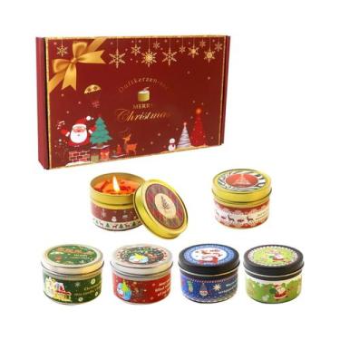 Imagem de Conjunto De Velas Aromáticas De Natal Românticas Sem Fumaça Em Frascos