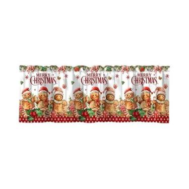 Imagem de Cortinas Curtas De Natal Para Janela, Decorações Para Casa, Cozinha E 