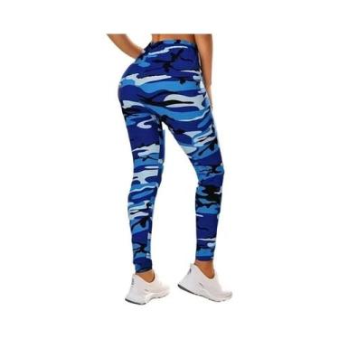 Imagem de Leggings Femininas Com Estampa Camuflada De Alta Elasticidade E Ajuste