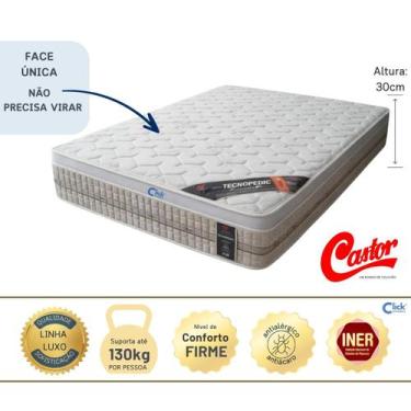 Imagem de Colchão Casal Castor Premium Molas Tecnopedic 138x188x30  Firme Linha 