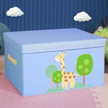Imagem de Caixa Organizadora Infantil Decorativa - Brinquedos, Organização Roupas, Toalhas Acessorios - Flytex (Azul, 30 Litros)