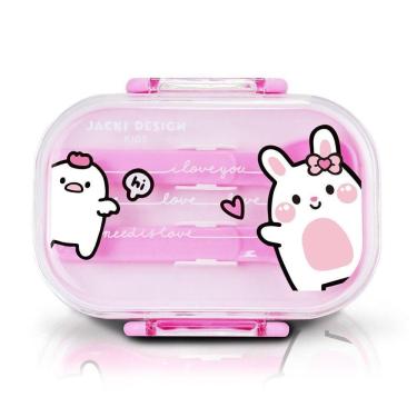 Imagem de Pote Para Lanche De 2 Andares Amiguinhos 400 Ml - Jacki Design Coelho Rosa
