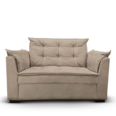 Imagem de Sofá 2 Lugares Para Sala Moderno Confortável Elegance Suede Bege