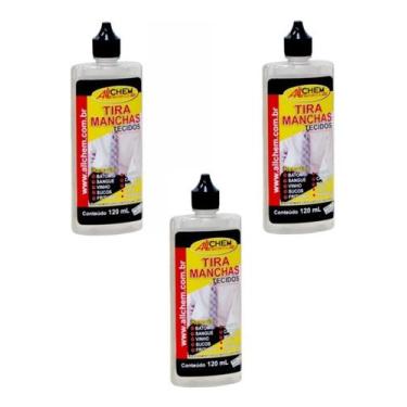 Imagem de Kit 3 Tira Manchas 120ml Allchem Tecidos/roupa Sem Manchas