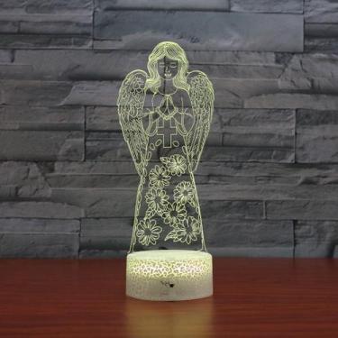 Imagem de Lâmpada 3D Night Light Angel 2, mesa de Natal com tensão de 5V - taiyu