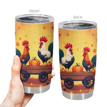 Imagem de Copo Oasisdream de aço inoxidável 600ml com estampa de galo