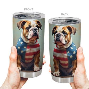 Imagem de Caneca de viagem Oasisdream Tumbler 600 ml com estampa de cachorro