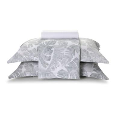 Imagem de Jogo de Cama Queen 100% Algodao Percal 180 Fios Uni Dohler Kit 4 Pecas