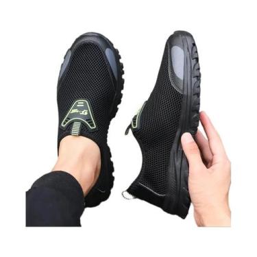 Imagem de Tênis Masculino Preto Respirável Em Malha Antiderrapante Confortáveis 