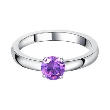 Imagem de Anel De Noivado Solitário Feminino De 1.5 CT Em Aço Inoxidável Com Zir