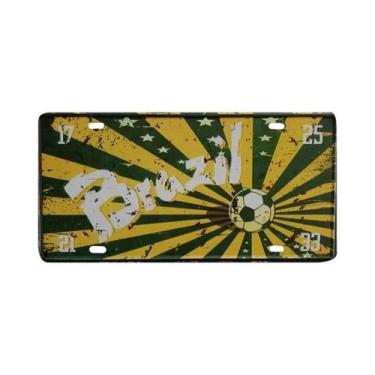 Imagem de Placa De Metal Vintage Com Bandeira Nacional Para Decoração De Garagem