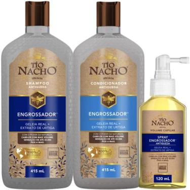 Imagem de Kit Shampoo e Cond Tio Nacho Engrossador 415ml + Spray 120ml
