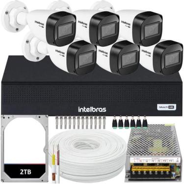 Imagem de Kit Cftv 6 Câmeras Segurança Intelbras vhd 1230 30m Infravermelho Dvr 