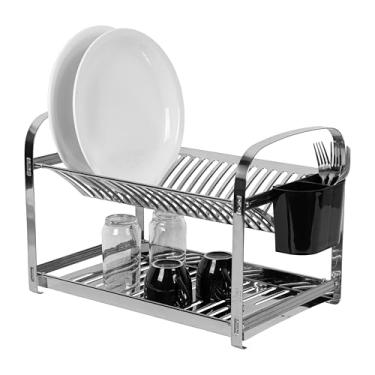 Imagem de Viel – Escorredor de Louças Amazonas em Aço Inox com Porta Talheres para 16 Pratos | Estrutura Dupla Resistente que Não Enferruja | Organização Completa para a Cozinha do Dia a Dia