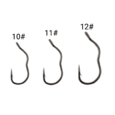 Imagem de Anzol de Pesca Auto Flip Pancing Automático Anti-running com Barba Dupla em Aço Carbono Preto OEM