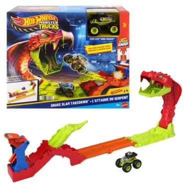 Imagem de Hot Wheels Monster Trucks Pista Mordida Serpente - Mattel