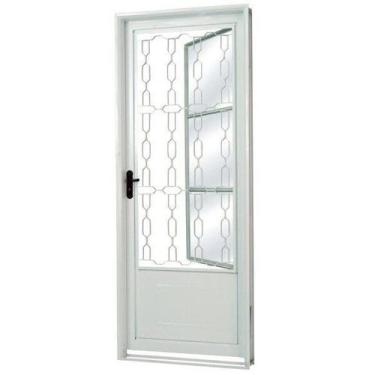 Imagem de Porta de Aço Postigo 215x85cm com Grade Elo Minas Sul Mgm Abertura Esq