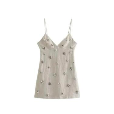 Imagem de Vestido Mini Vintage Sem Mangas Para Mulheres, Elegante, De Verão, Com